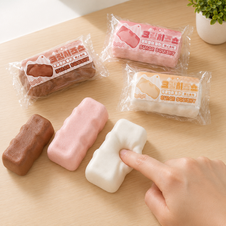 크림 치즈 스퀴시 모찌 말랑이 주물럭 스트레스 해소 스트레스볼 어른 손 장난감 촉감 놀잇감