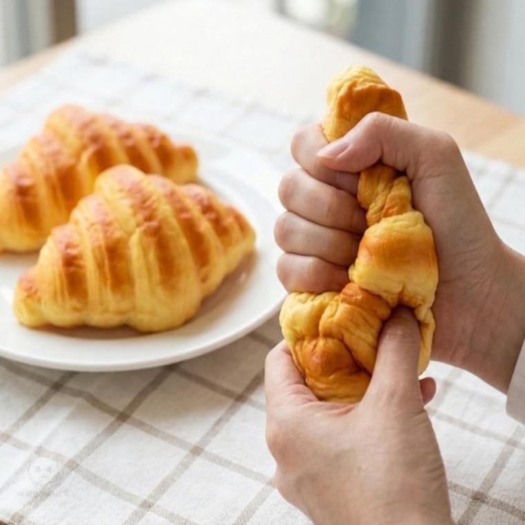 크로아상 스퀴시 말랑이 스트레스볼 뿌시기