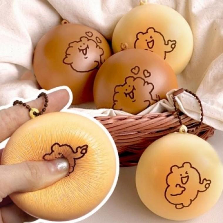 곰돌희 모닝빵 스퀴시 키링 말랑이 열쇠고리 랜덤발송