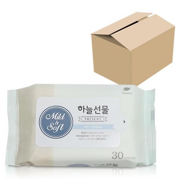 하늘선물 물티슈 (휴대형30매) x1박스(50개) 국산