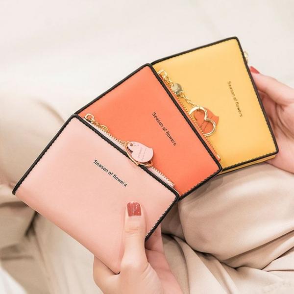 예쁜지갑 캐주얼컬러 생일선물 미니 하트링 반지갑