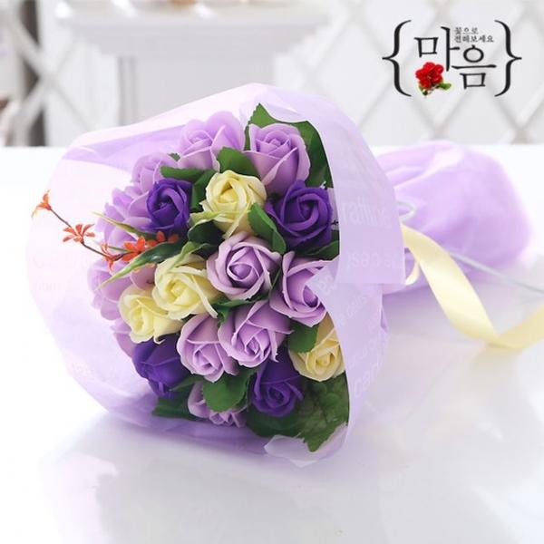 장미 20송이 꽃다발 바이올렛 로즈데이 성년의날 선물