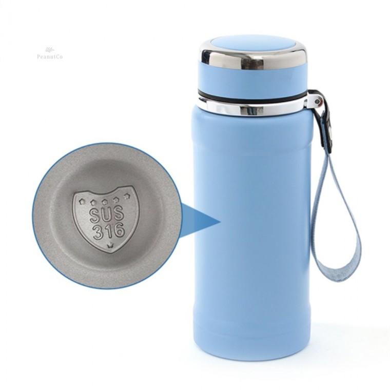 보온 보냉 물병 스텐 텀블러 휴대용 등산 물통 600ml 블루 등산용보온병 보온통 스텐물통
