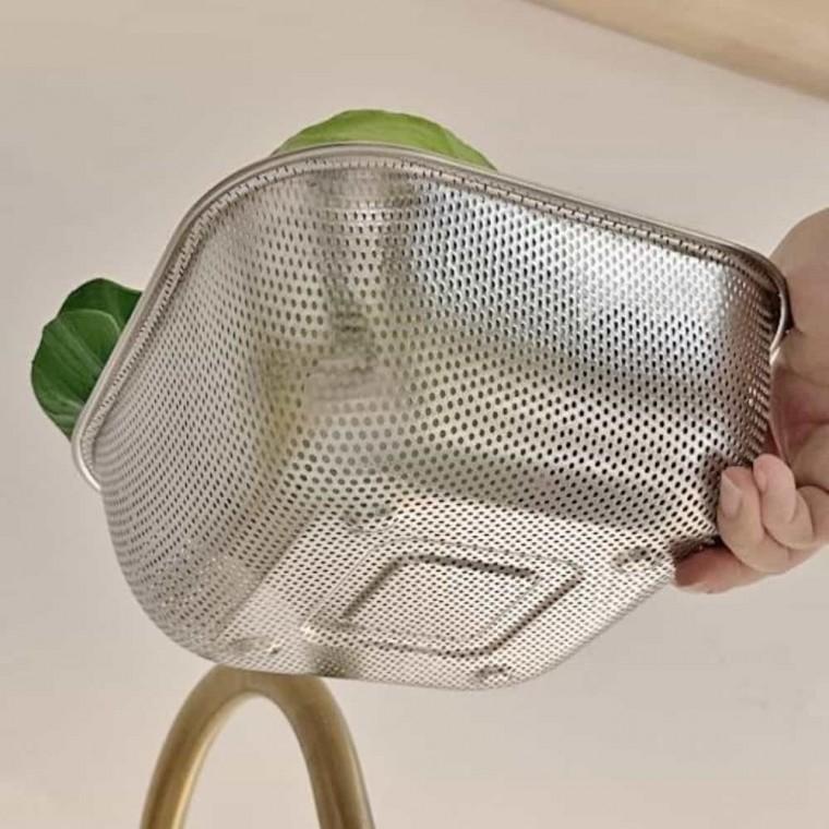 스텐채반 야채바구니 물빠짐바구니 스텐 소쿠리 23cm 정사각