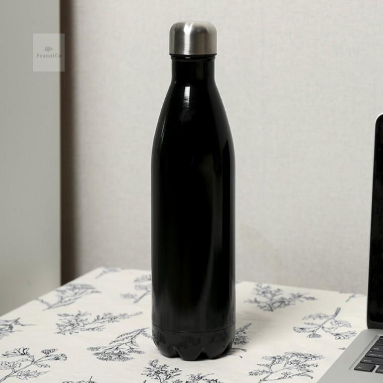 등산 물병 보온 보냉 휴대용 물통 750ml 블랙 커피보온병 스텐물병 운동물병