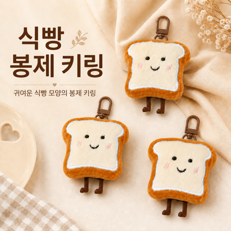 키링/열쇠고리/가방펜던트/에어팟키링/토스트키링/식빵키링/인형열쇠고리/캐릭터키링/구디백/KEY-859