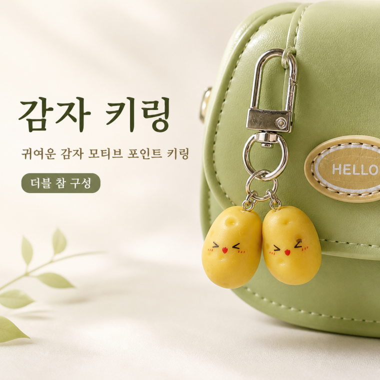 감자키링/음식키링/캐릭터키링/미니어처 키링/피규어키링/감자소품/감자캐릭터/감자인형/인형키링/KEY-036