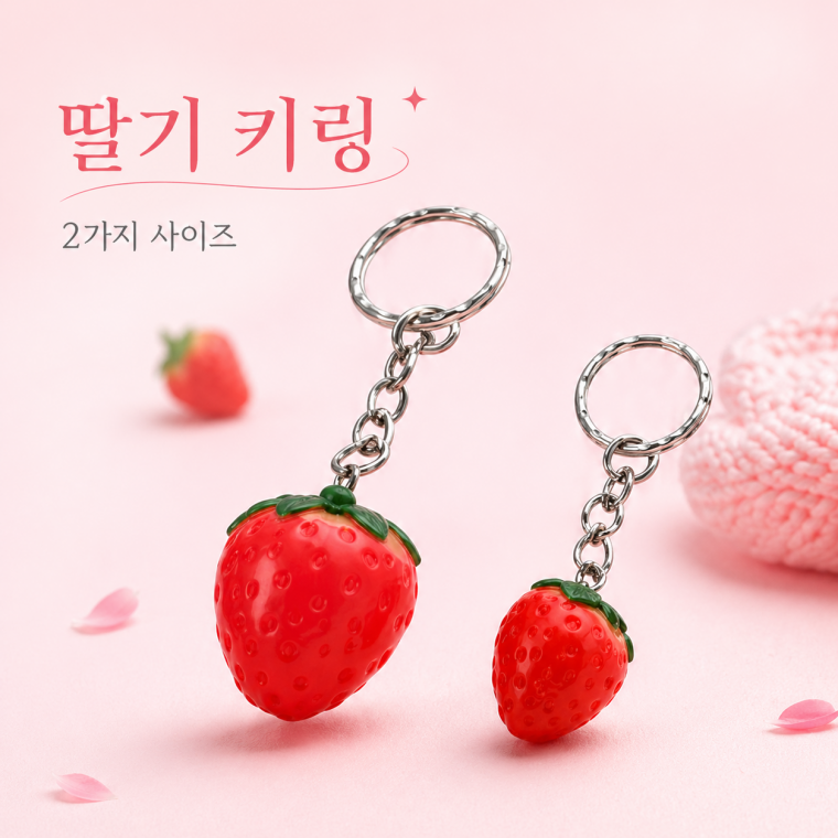 리얼 딸기키링/과일키링/음식키링/캐릭터키링/KEY-086