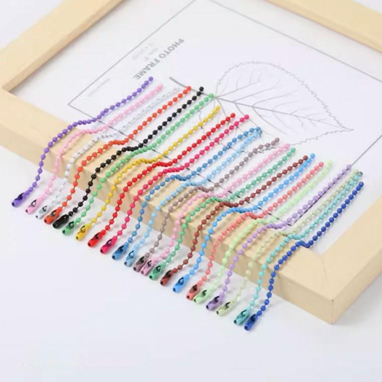 컬러 군번줄 1P 볼체인 12cm 키링 열쇠고리 공예 부자재