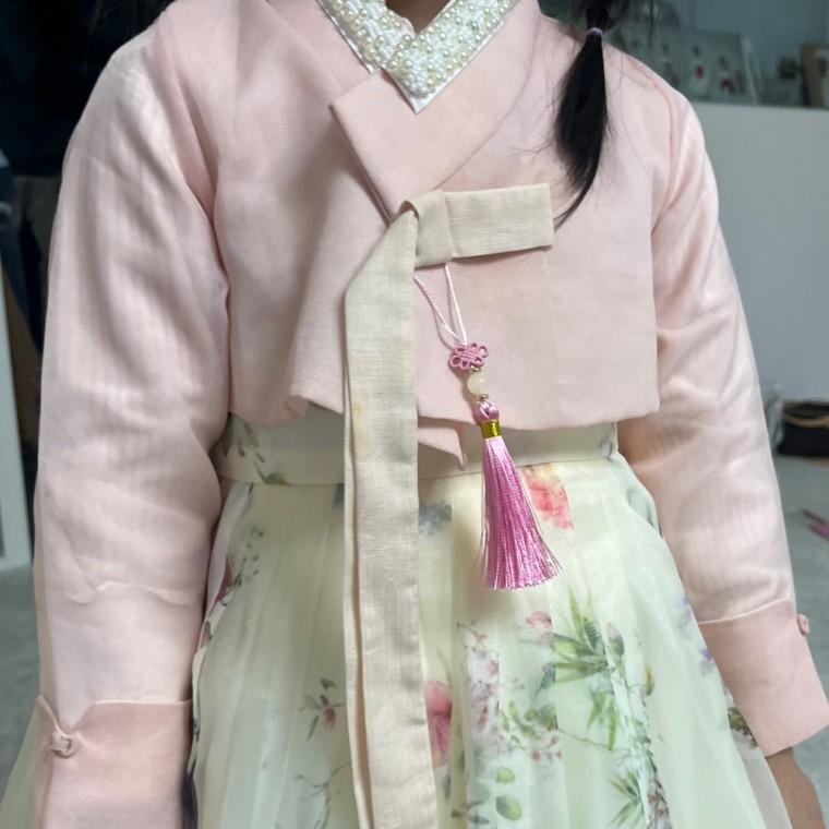 한복 노리개 키링 핑크