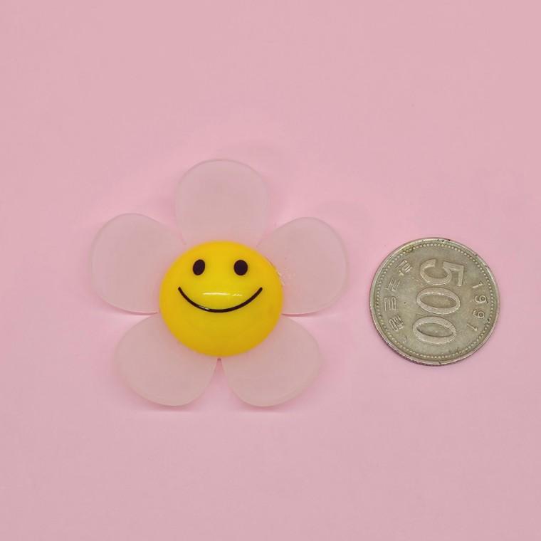 스마일 데이지 (반투명) 파츠 데코덴 DIY 장식 부자재