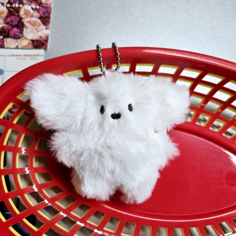 백설기 미니 인형 키링 가방고리 강아지 모루 흰둥이