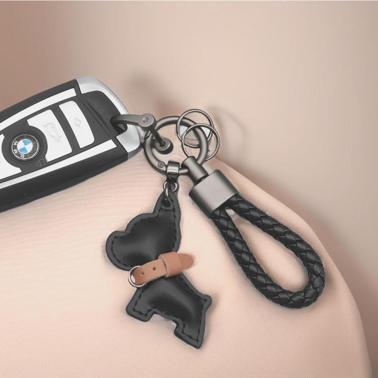 예쁜 가죽 강아지 키링 가죽 키홀더 선물 데일리 키링