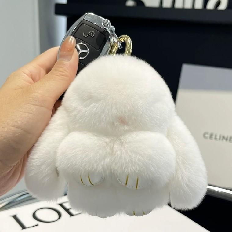 토끼 인형 열쇠고리 키링 10cm 화이트