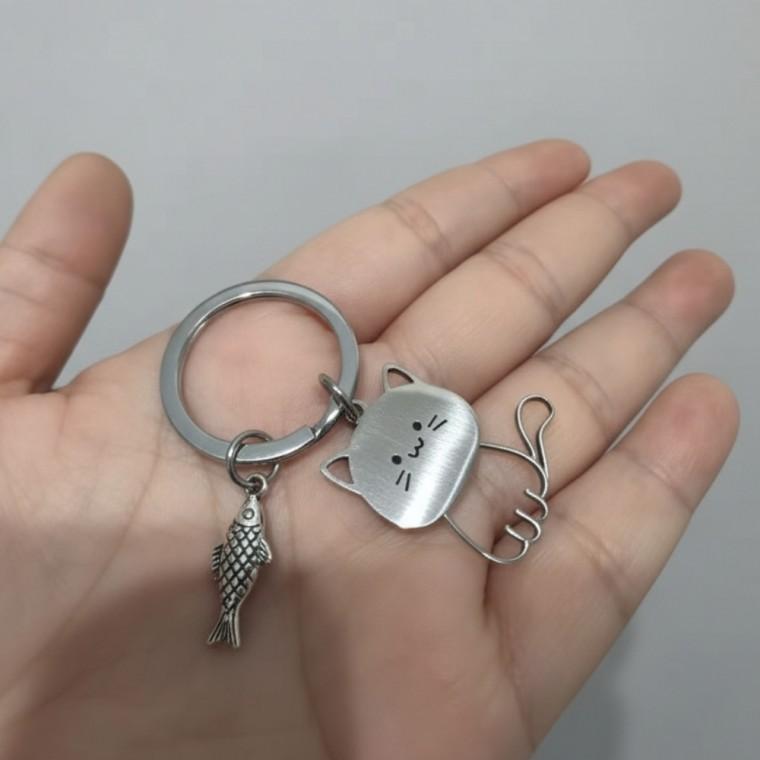 가방 키링 차키 장식 금속 고양이 키링 고양이 포인트