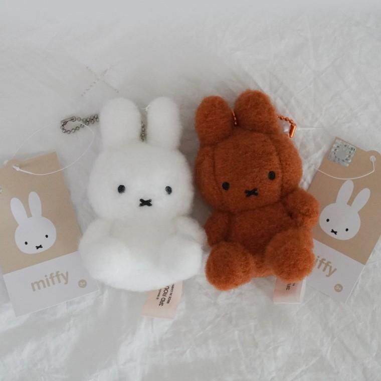 크리미 미피 토끼 인형 키링 11cm 정품 MIFFY 양모  귀여운 동물 가방 고리 백팩 꾸미기 백참 백꾸
