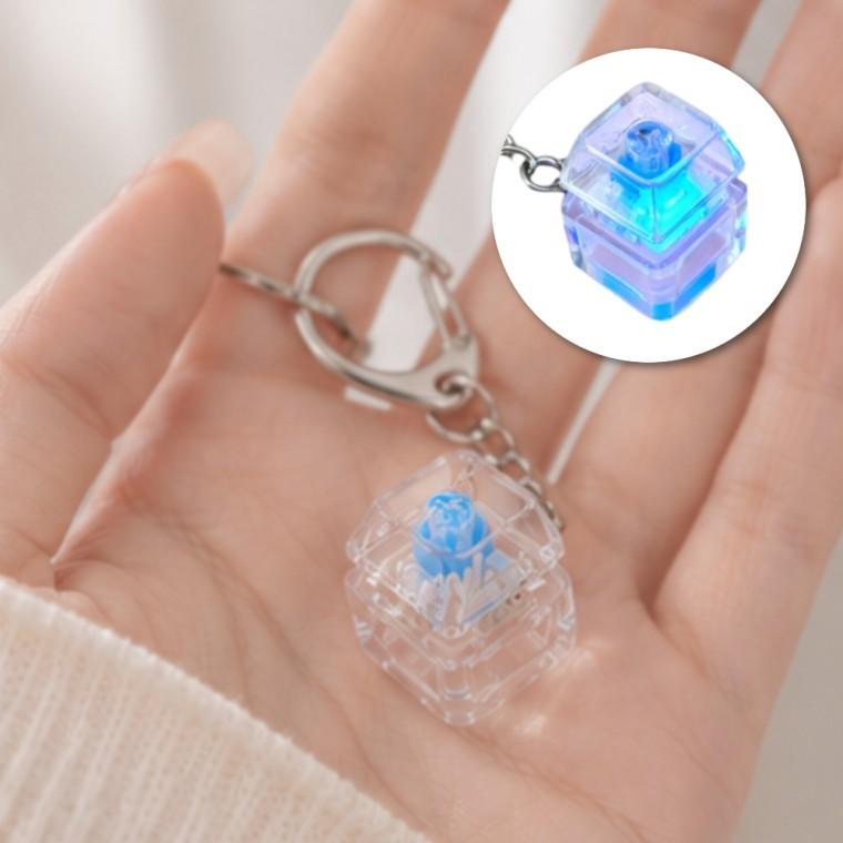 투명 LED 발광 키캡 키링 딸깍이 피젯 가방 키링 1구
