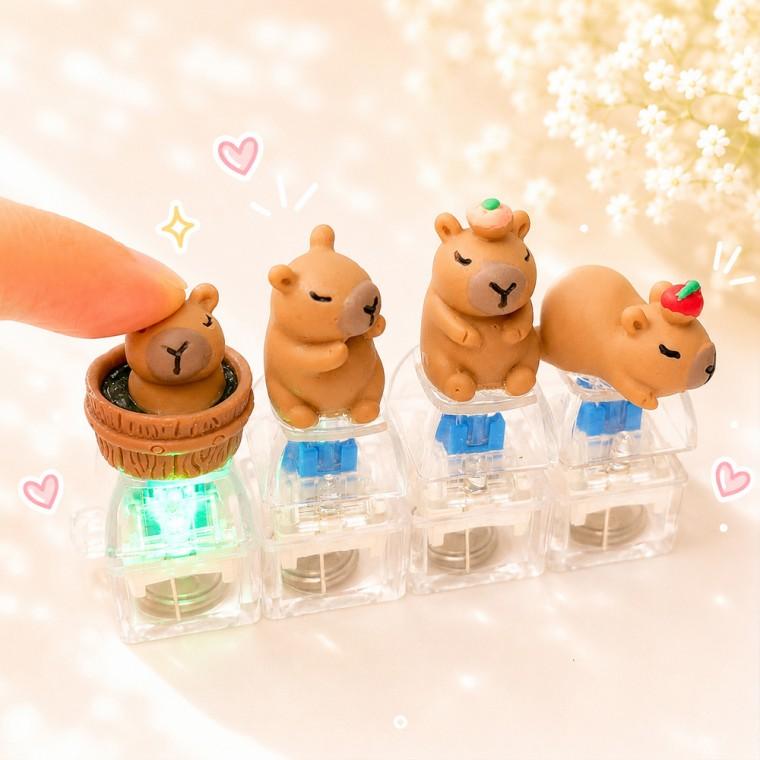 카피바라 LED 키캡 키링 랜덤 딸깍이 클리커 딸각이 킵캡 클릭커 또각이