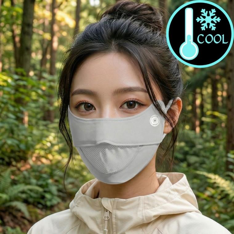 리나라 여성 골프마스크 라이트그레이 여름 쿨 메쉬 자외선차단마스크 자외선차단골프마스크 쿨마스크