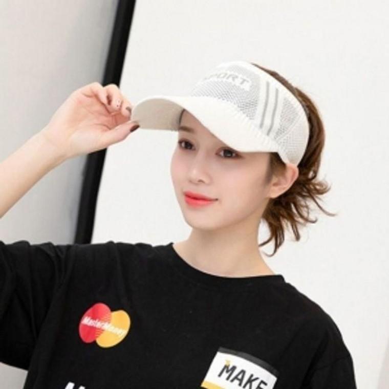밴드형 스포츠썬캡(화이트)/ 골프 테니스 바이저썬캡