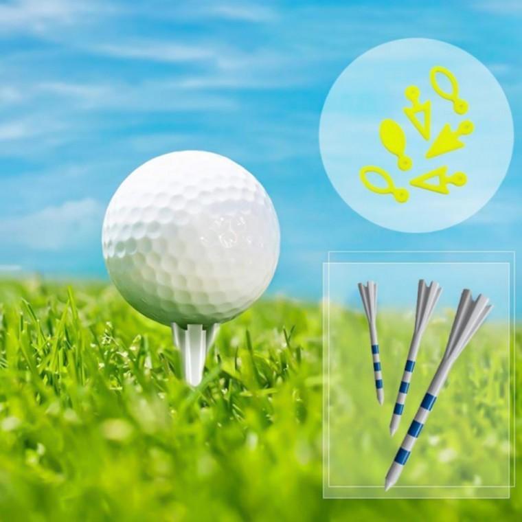 플라스틱 눈금 롱롱 골프티20개 방향꽂이6개 세트 눈금티 기능성티 티꽂이