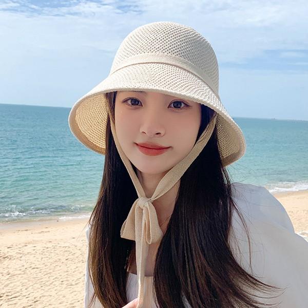 여성 밀짚 끈장식 데일리 비치 바다 썬캡 HAT71