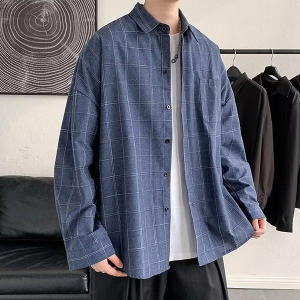 남성 긱시크 트렌드 봄자켓 긴팔 체크셔츠 IS-JK21N