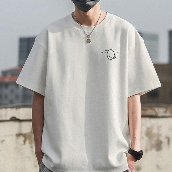 부드로운 소재 오버핏 우주 반팔티 IS-TS51