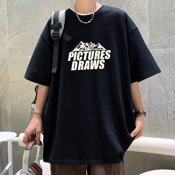 남성 프린팅 데일리 오버핏 반팔티셔츠 IS-TS14N
