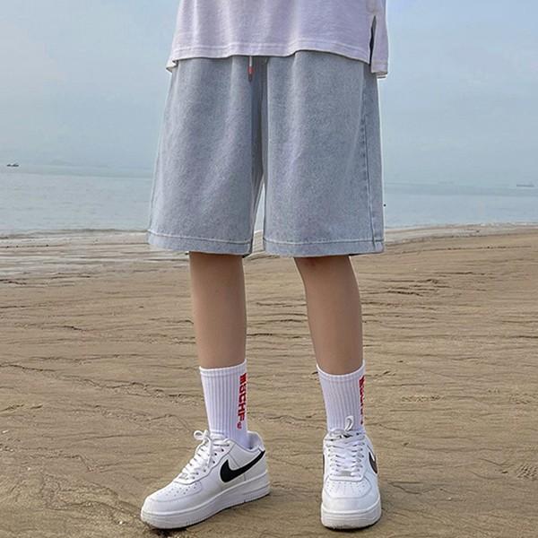 남성 허리 밴딩 버뮤다 데님 반바지 IS-DNP20