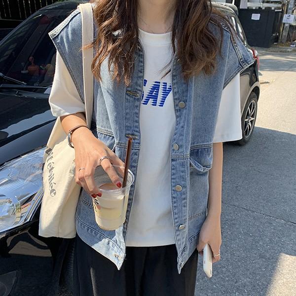 여성 가을 데님 아우터 베스트 조끼 자켓 WS-DN26