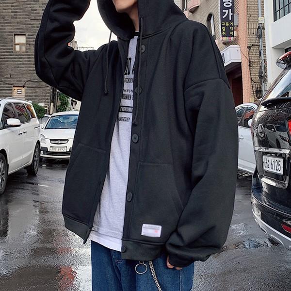 남성 캐주얼 데일리 기모 스냅 후드 점퍼 IS-JK09