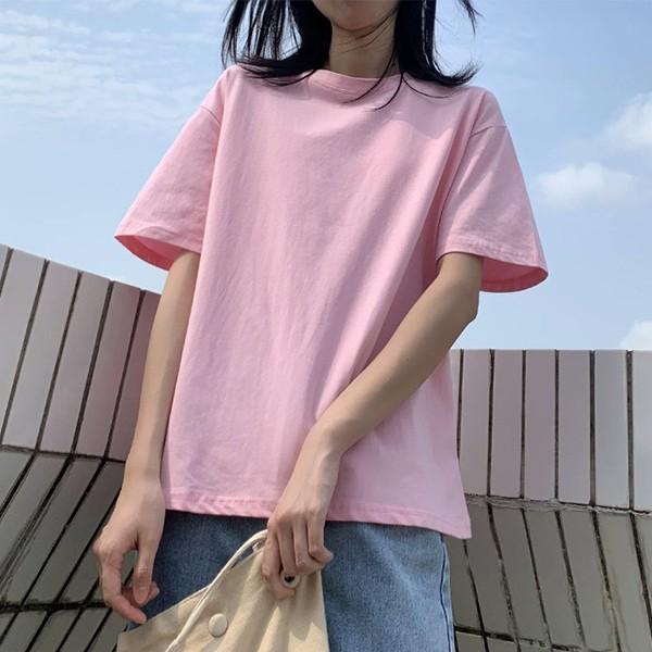 여성 5컬러 심플 러프 무드 반팔 티셔츠 LK-T19