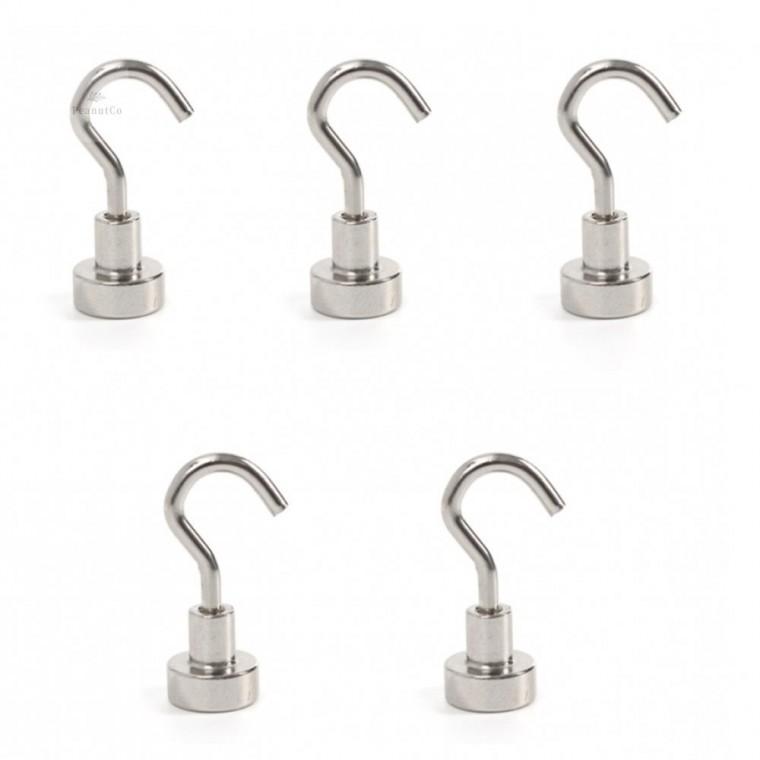 자석 후크 5개입 12x32mm 초강력자석걸이 현관문자석걸이 현관마스크걸이