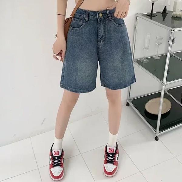 여성 4컬러 빈티지라인 데님 하프팬츠 LK-TS22