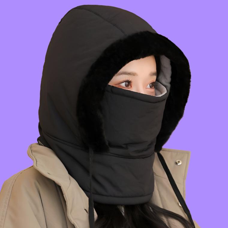 [빅스도매] 패딩후드워머 겨울 방풍 모자 귀달이 군밤모자 트루퍼햇 넥워머 방한 마스크 일체형 모자