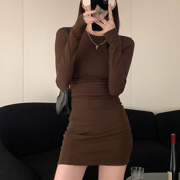 데일리 세련 셔링 포인트 미니 원피스 TDN-0208