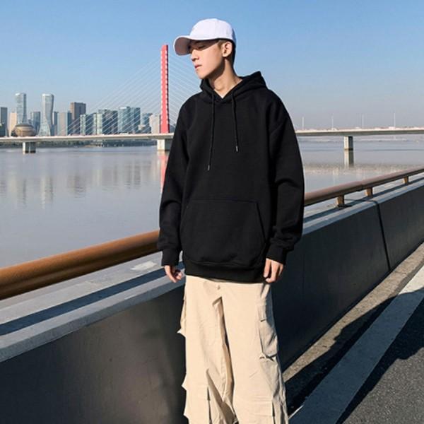 후드티셔츠 무지긴팔 기모안감 커플 IS-TS02