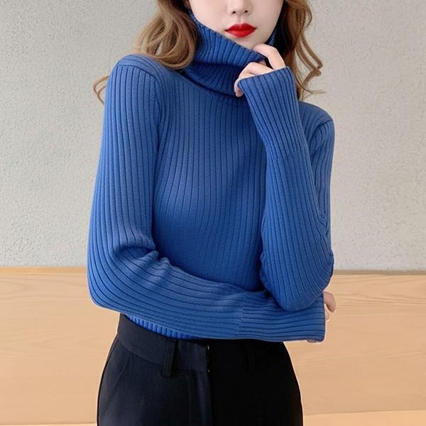 여성 5컬러 소프트 골지 기모 목폴라티 LK-T003