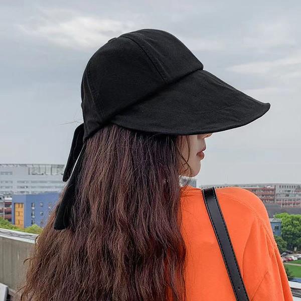 여성 리본장식 캐주얼 코튼 여행 패션 썬캡 HAT61