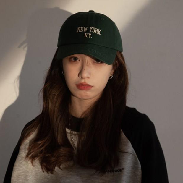 여성 뉴욕 영문 자수 레터링 공용 산책 볼캡 CAP55