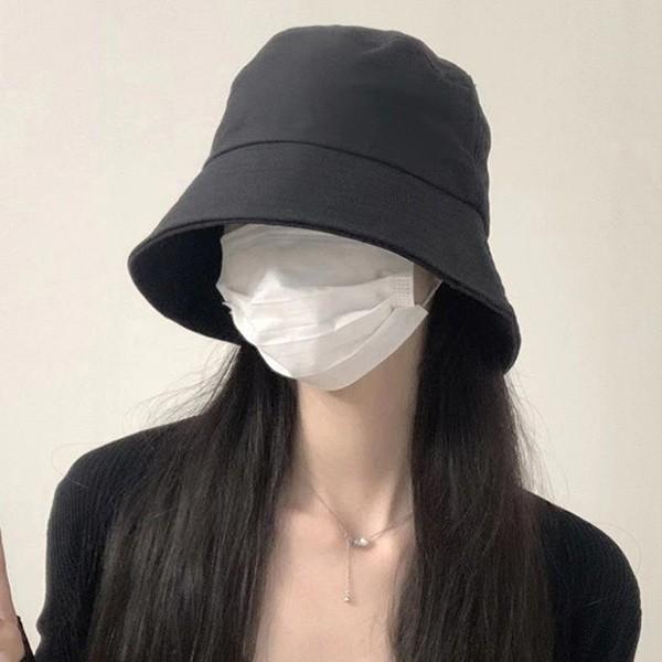 여성 빅사이즈 베이직 블랙 원컬러 벙거지 햇 HAT21