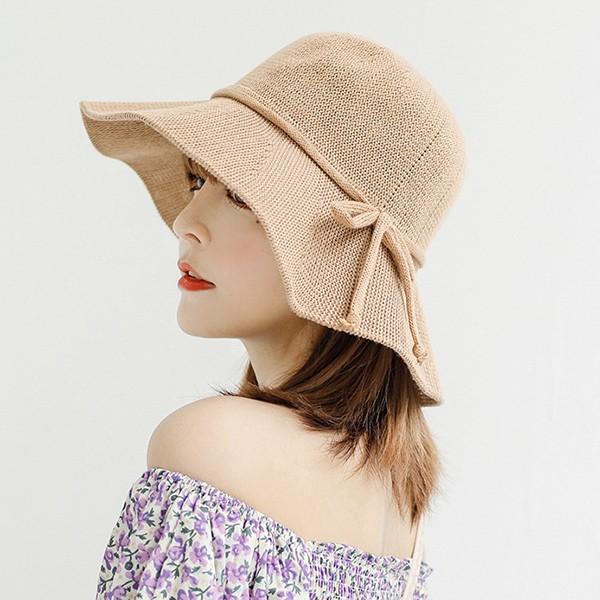 여성 끈 리본 장식 패션 데일리 밀짚 썬캡 HAT74