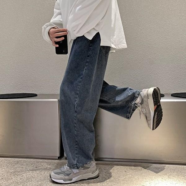 남성 데일리 진청 와이드핏 청바지 IS-DP11