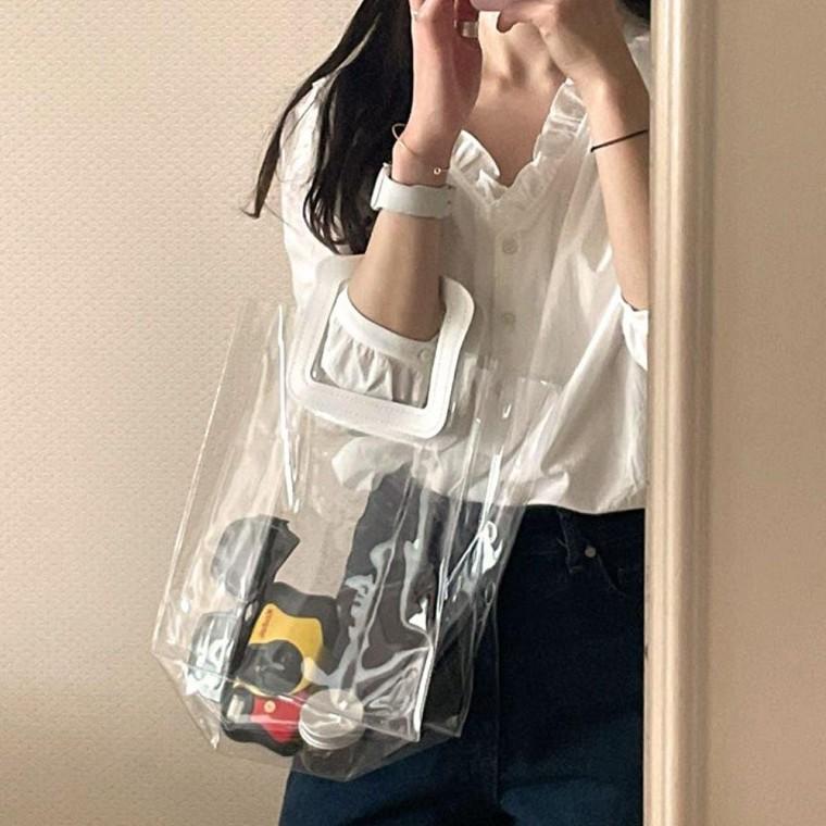 투명 토트백 여름 방수 가방 물놀이 방수 비치백 나들이 여름