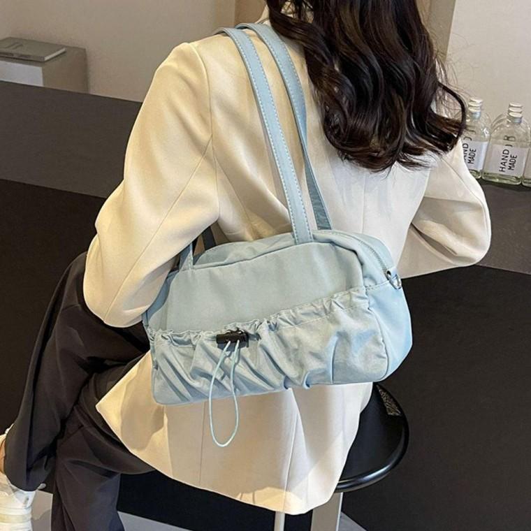 여성 캐주얼 가벼운 크로스 숄더 백 천 가방 블루 숄더백 데일리백 출근 여자 운동 여름
