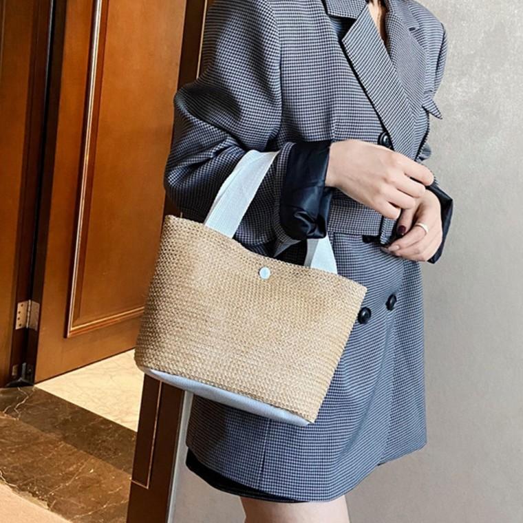 미니 여름 여행 라탄 토트백