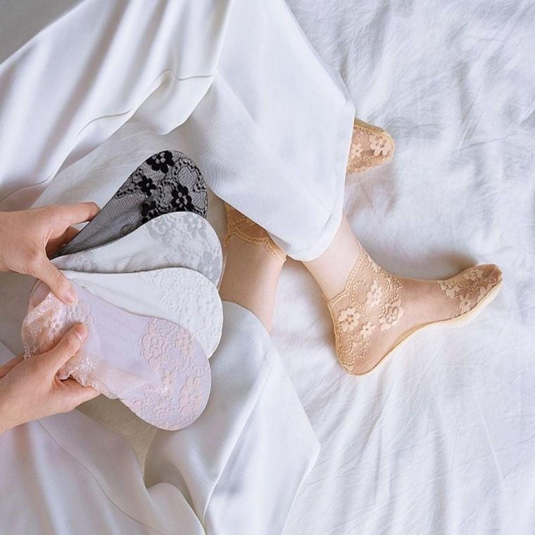 5컬러 얇은 봄 여름 레이스 단목양말 프릴 페이크삭스 여성 덧신 여름 양말