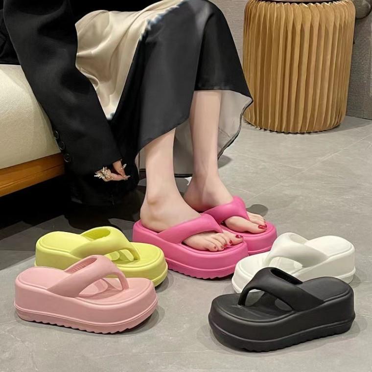통통 통굽 쪼리 슬리퍼 키높이 키작녀 키짝녀 무소음 실내화 거실화 여름 해변 여행 바다 슬리퍼