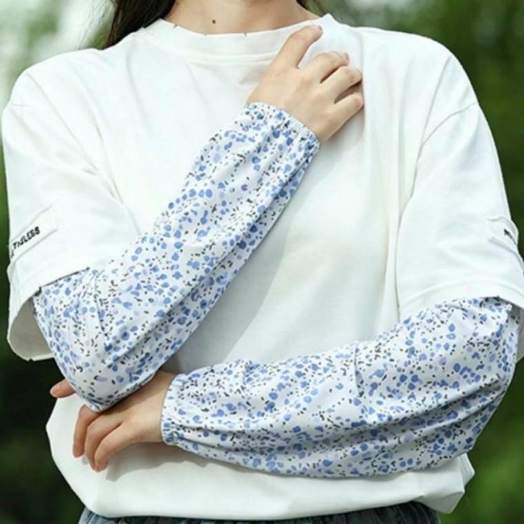 여름 농사 작업용 플라워 쿨토시 자외선차단 아웃도어 팔토시3종세트